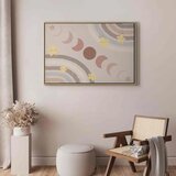  Slika - Joyful Sky - Yellow Cheerful Stars with a Rainbow Against the Phases of the Moon in a Light Beige Sky Hue 90x60 U prirod | shoptok.hr