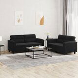 vidaXL 2-dijelni set sofa s jastucima crni od mikrovlakana | shoptok.hr