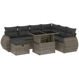 Maison Chic Seti vrtnega pohištva - Vrtna garnitura - Vrtni pohištvo set 8-delna z blazinami siv poli ratan, (21797801) | Shoptok.si