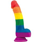 Lovetoy Prider - realističen dildo iz tekočega silikona - 19 cm (mavrica) | Shoptok.si