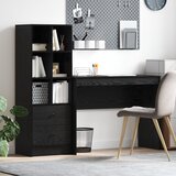 vidaXL miza s shranjevanjem Črna hrast Inženirski les | Shoptok.si