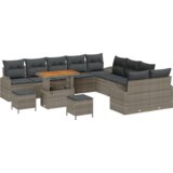  13-dijelni set vrtnih sofe s jastučićima siva poli ratan akacija | shoptok.hr