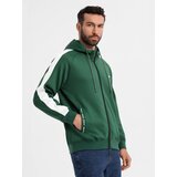 Ombre Unzipped men's hooded sweatshirt with piping - dark green | shoptok.hr