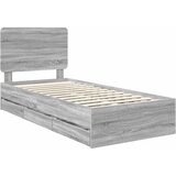  Krevetna konstrukcija Siva Sonoma 90 x 200 cm Inženjersko Drvo | shoptok.hr