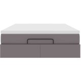 vidaXL Otomanski posteljni okvir z vzmetnico siv 140x200 cm um. usnje | Shoptok.si