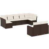 Maison Chic Seti vrtnega pohištva - Vrtna garnitura - Vrtni pohištvo set 9-delna z blazinami rjava poli ratan, (21798020) | Shoptok.si