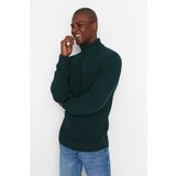 Trendyol Green Men's Slim Fit Turtleneck Raglan Sleeve Basic Knitwear Sweater Cene