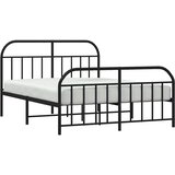  Metalni okvir krevet bez madraca s podnožjem crni 180x200 cm | Eponuda.com