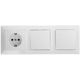 KOMPLET 2x kućni prekidač sa utičnicom 1x16A/250V SCHUKO