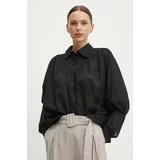 Sisley Bombažna majica ženska, črna barva