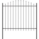 vidaXL Vrtna ograja s poševnim vrhom, siva, 1,7x1,25 m, jeklo, (22015252) | Shoptok.si