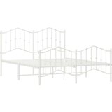 Metalni okvir kreveta uzglavlje i podnožje bijeli 140 x 190 cm | shoptok.hr