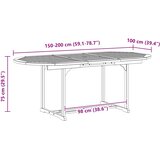  Vrtni stol sivi 200 x 100 x 75 cm od masivnog bagremovog drva | Eponuda.ba