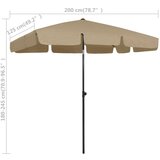  Suncobran za plažu smeđe-sivi 200 x 125 cm | shoptok.hr