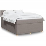 vidaXL Box spring postelja z vzmetnico taupe 160x200 cm blago | Shoptok.si