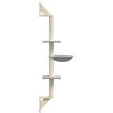 Zidna penjalica za mačke sa stupom za grebanje siva 142,5 cm | shoptok.hr