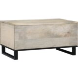 vidaXL Stolić za kavu Bijela, Crna 80 x 50 x 40 cm Čvrsto drvo manga | shoptok.hr