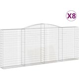 vidaXL Obokane gabion košare 8 kosi 400x30x160/180 cm pocink | Shoptok.si