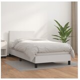  S oprugama i madracem bijeli 80 x 200 cm od umjetne kože | shoptok.hr