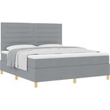 Box Postelja z vzmetnico z vzmetnico Svetlo siva 180 x 200 cm blago, (5000128584) Slike