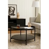 Bonami Essentials Črna okrogla klubska mizica v hrastovem dekorju ø 64 cm Hagen – | Shoptok.si