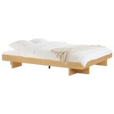 noo.ma Bračni krevet od MDF-a u dekoru hrasta bez uzglavlja s podnicom 140x200 cm u prirodnoj boji Kito – Cijene