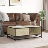 vidaXL Klubska mizica sonoma hrast 90x57x35 cm inženir. les in kovina | Shoptok.si