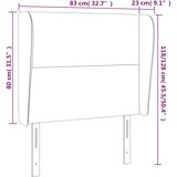  Uzglavlje s u&amp;scaron;ima crno 83 x 23 x 118/128 cm bar&amp;scaron;unasto Slike