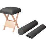  Sklopivi masažni stolac sa sjedalom od 12 cm i 2 jastuka crni | shoptok.hr