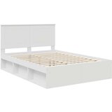  Konstrukcija postelje Bela 140 x 200 cm Masivno borovo les, (5000104208) | Shoptok.si