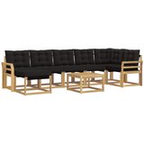 vidaXL Zunanja garnitura za sedenje z blazino 8 pcs Bela in črna, (5000271807) | Shoptok.si
