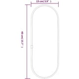 vidaXL Stensko ogledalo srebrno 40x15 cm ovalno | Shoptok.si