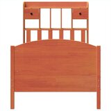 vidaXL Knjižna postelja brez ležišča vošč. rjava 90x200 cm borovina | Shoptok.si
