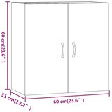  Zidni ormarić bijeli 60 x 31 x 60 cm od konstruiranog drva | shoptok.hr
