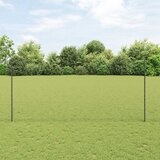 vidaXL Stupovi za ograde 22 kom U-kanal siva 140 cm čelik, Šesterokutna ograda siva 1.4x50 m čelik | shoptok.hr