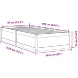  Okvir kreveta bez madraca bijeli 90 x 190 cm masivna borovina | shoptok.hr