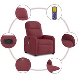  Masažni naslonjač od tkanine crvena boja vina | shoptok.hr