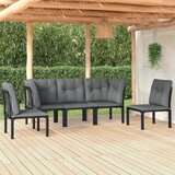 Maison Chic Seti vrtnega pohištva - Vrtna garnitura 5-delna črna in siva poli ratan, (21795911) | Shoptok.si
