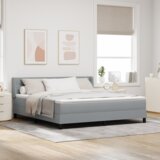  Postelja z vzmetnico Svetlo siva 200 x 180 cm Poliester, (5000126053) Slike