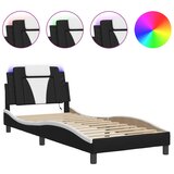  Okvir kreveta Viana s LED-om bez madraca crno-bijeli 90x200 cm | shoptok.hr