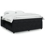 vidaXL Box spring postelja z vzmetnico črna 180x200 cm žamet | Shoptok.si