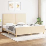  Okvir za krevet s uzglavljem krem 180 x 200 cm od tkanine | shoptok.hr