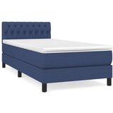  Krevet s oprugama i madracem plavi 100 x 200 cm od tkanine | shoptok.hr
