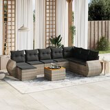  9-dijelni set vrtnih sofa od poliratana s jastucima sivi | shoptok.hr