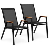 Multi Garden set od 2 vrtne stolice za terasu ili balkon, crne | shoptok.hr