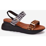 Boto Womens wedge sandals leopard and zebra brown Monera | ePonuda.com