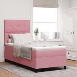 Box Spring postelja z vzmetnico roza 100x200 cm iz žameta, (22051180) | Shoptok.si