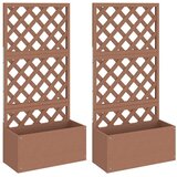  Sadilice s rešetkom 2 kom smeđe 65 x 33 x 135 cm WPC - Smeđa 65 x 33 x 135 cm 2 | shoptok.hr