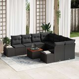 Vrtni sofa set Set od 9 Crna Poliratan Vrtni sofa set | shoptok.hr