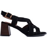 Shelvt Black suede stiletto sandals | Shoptok.si
